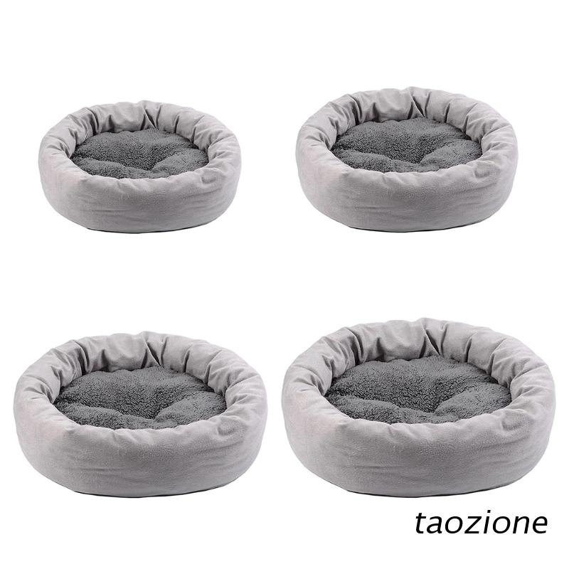 taoz Cat Beds for Indoor Cats 4 Sizes Soft Round Plush Dog Bed Cushion