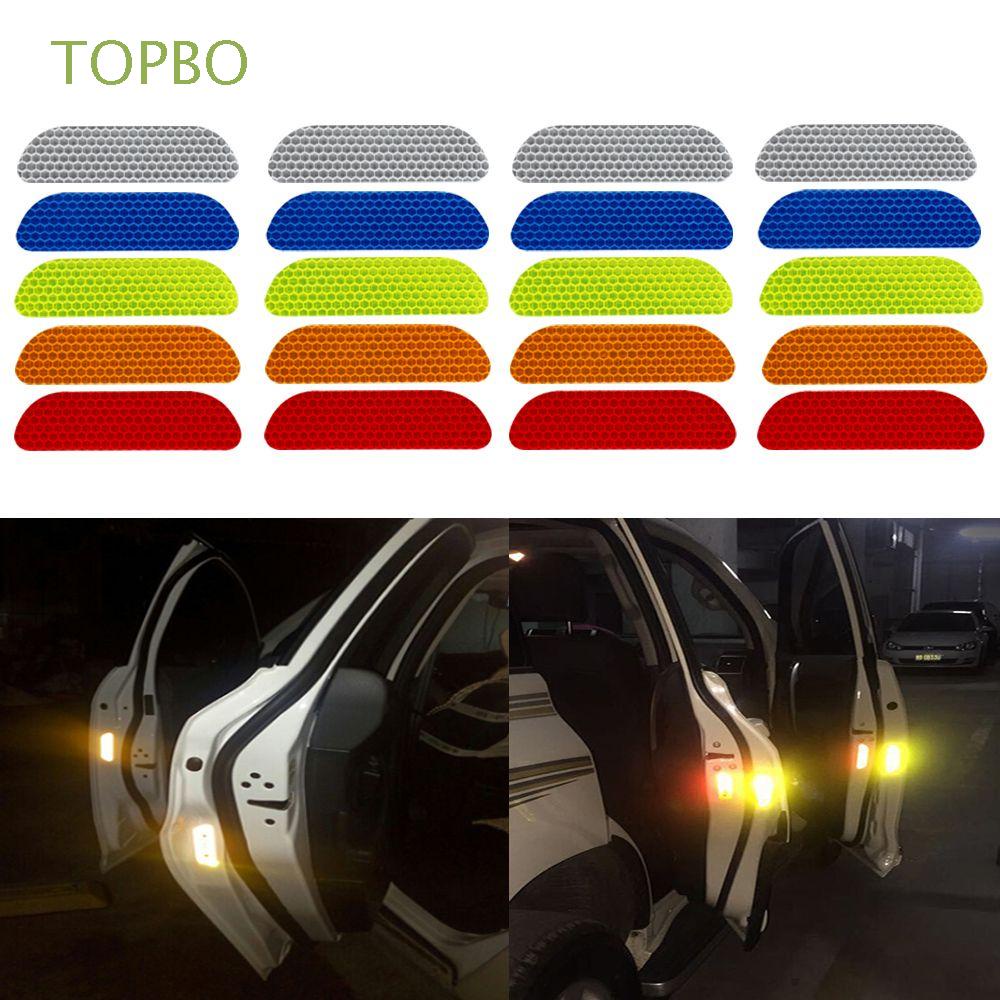 TOPBO 4Pcs Universal Auto Car Door Open Sticker Reflective Tape Safety