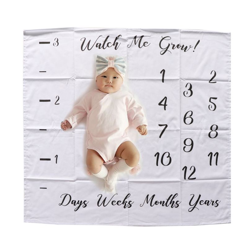 Immi Newborn Baby Blanket For Photos Background Photography Monthly Growth Milestone Numbers Props Stroller Cover Anniversary Shopee Polska