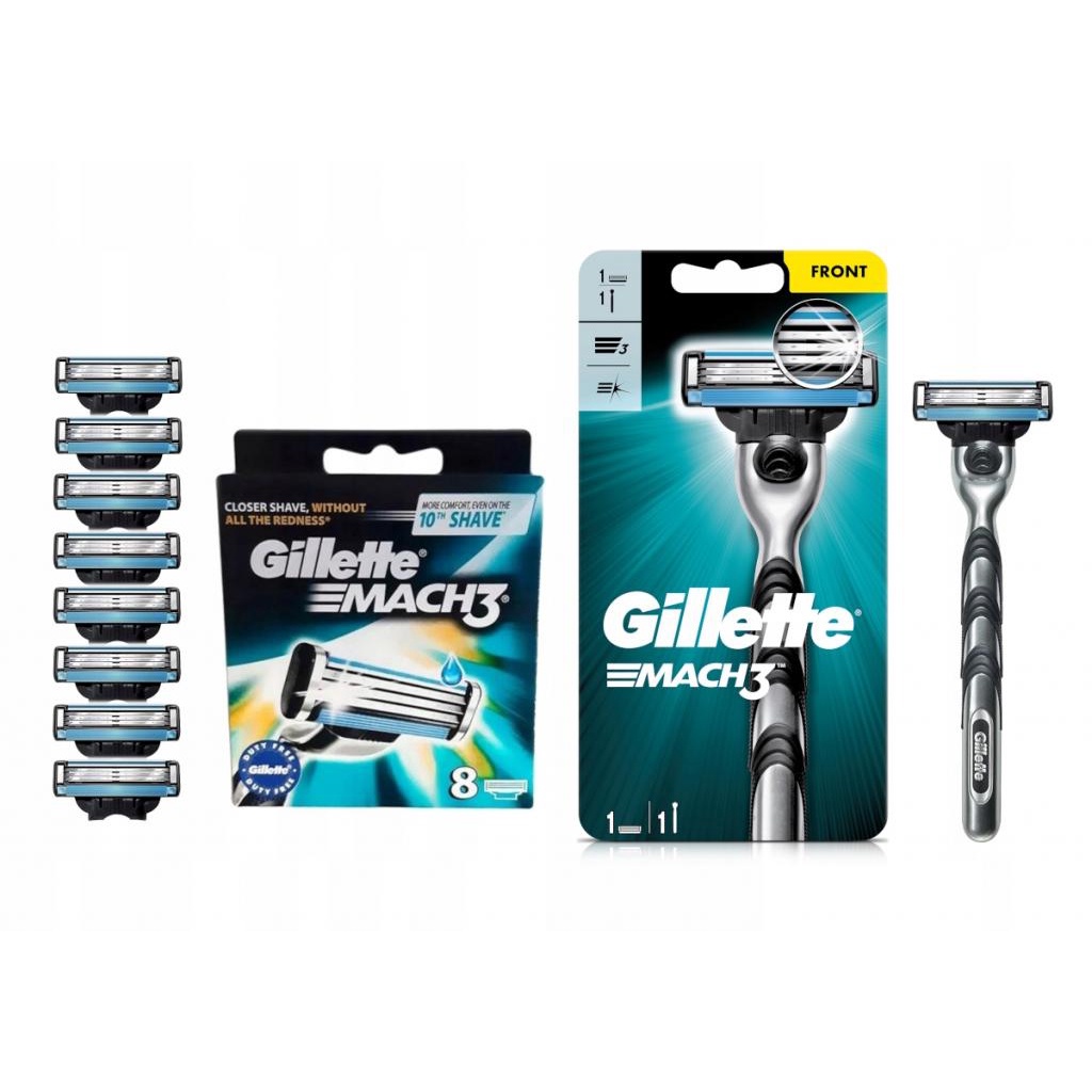 GILLETTE MACH 3 OSTRZA 9 szt + MASZYNKA DO GOLENIA Shopee Polska