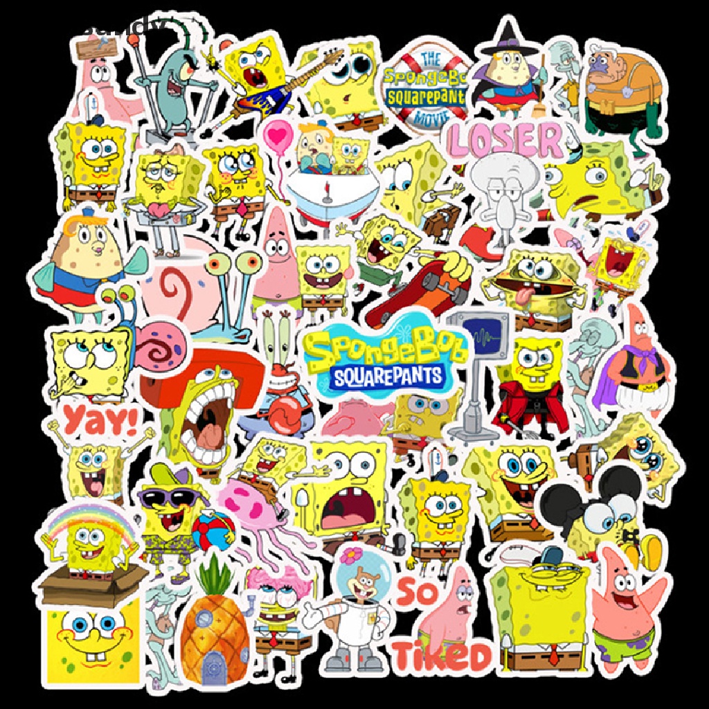 Heisandy 50pcspack Spongebob Cartoon Graffiti Stickers For Motorcycle Notebook Ect Pl Shopee 9986