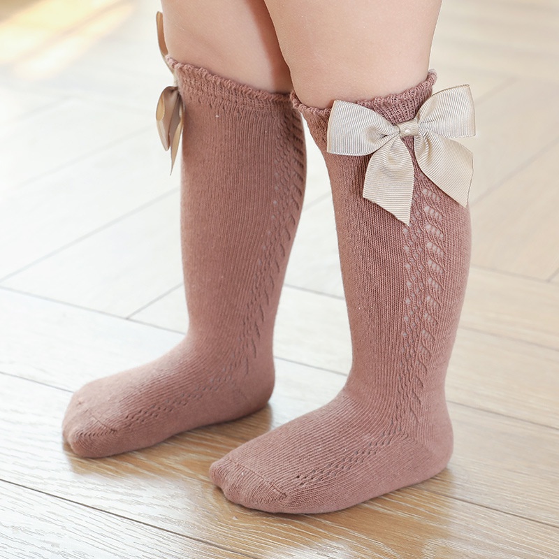 Baby Girl 1 Pair Knee Length Socks With Flower And Diamante Stone S48 