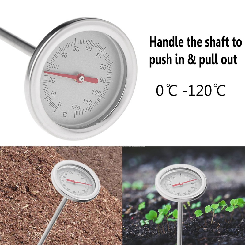 Compost Soil Thermometer 127mm Length Premium Food Grade Stainless 