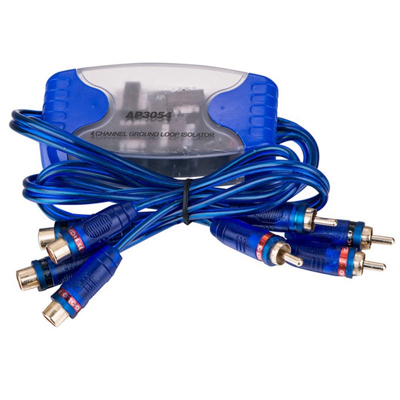 MEIRIYFA Auto Audio Noise Isolator Filter, 4-Kanal RCA Ground Loop Isolator 50W Auto Stereo Noise Suppressor Reducer für Verstärker Lautsprecher Auto Audio Systeme (blau, 65cm