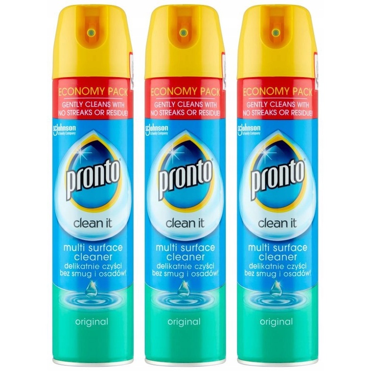 Spray przeciw kurzowi Pronto Multi Surface Original 300 ml x 3 sztuki