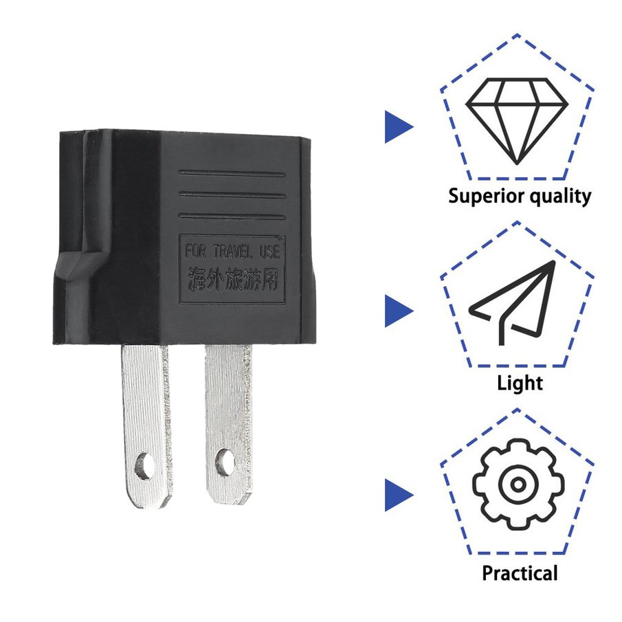 Kongqiabona EU To US Power Plug Adapter - Travel Converter For European Plugs To US Outlets