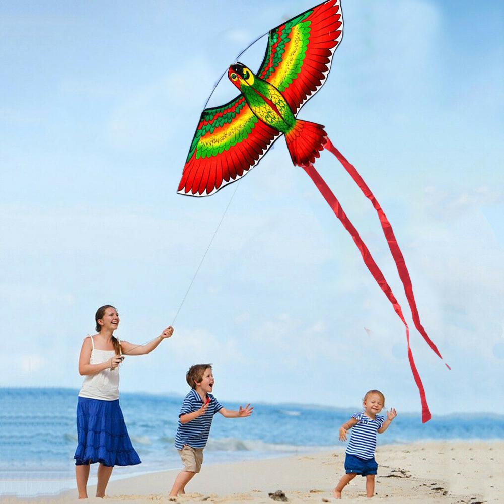 Kites For Kids Children Lovely Cartoon Parrot Kites With Flying Line 