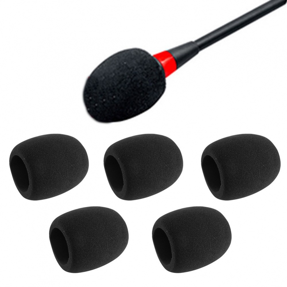 5pcs Headset Replacement Foam Microphone Cover Mic Cover Windshield Headset 