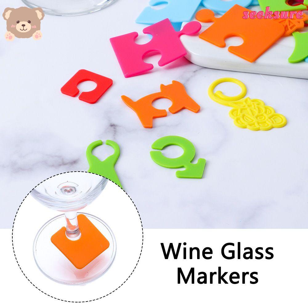 Silicone Wine Labels Wine Glass Markers Beer Glass Cup Bottle Strip Tags