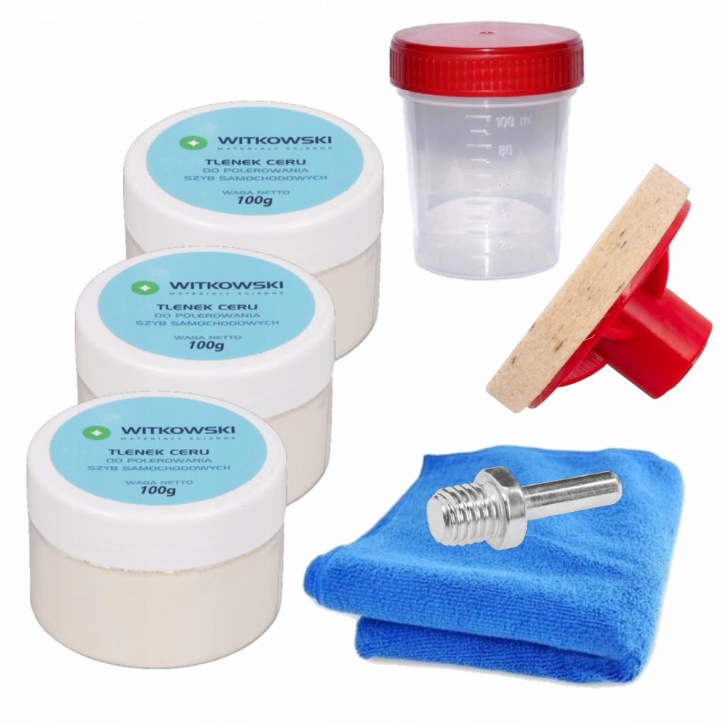 środek Do Usuwania Rys Na Szybie Okiennej ZESTAW DO USUWANIA RYS NA SZYBIE TLENEK CERU 300g | Shopee Polska