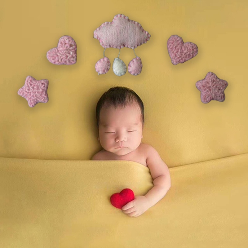 3 5 Pcs Diy Handmade Baby Wool Felt Clouds Stars Love Ornaments Home Party Decorations Newborn Photography Props Infant Photo Shooting Accessories Shopee Polska