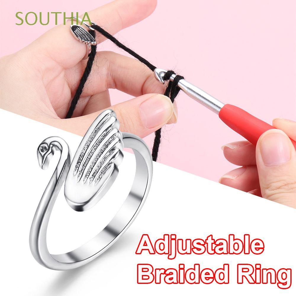 Ring Knitting Tools Finger Wear Thimble Yarn Adjustable-Rings Sewing Accessories