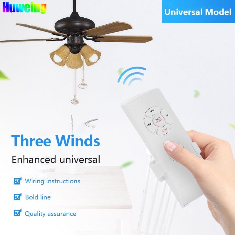 Smart Universal Ceiling Fan Lamp Remote, Ceiling Fan Remote Control Kit With Wall Switch