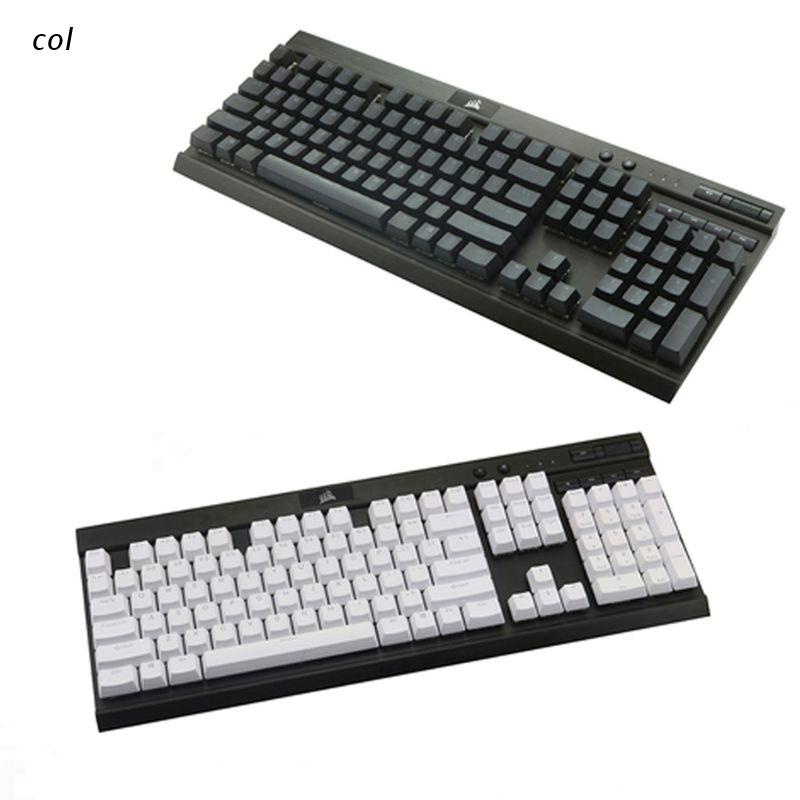 Col Black White Pbt Double Shot Backlit 104 Top Lit Shine Through Translucent Backlit Keycaps For Corsair K70 K65 K95 Rgb Mechanical Keyboard Shopee Polska