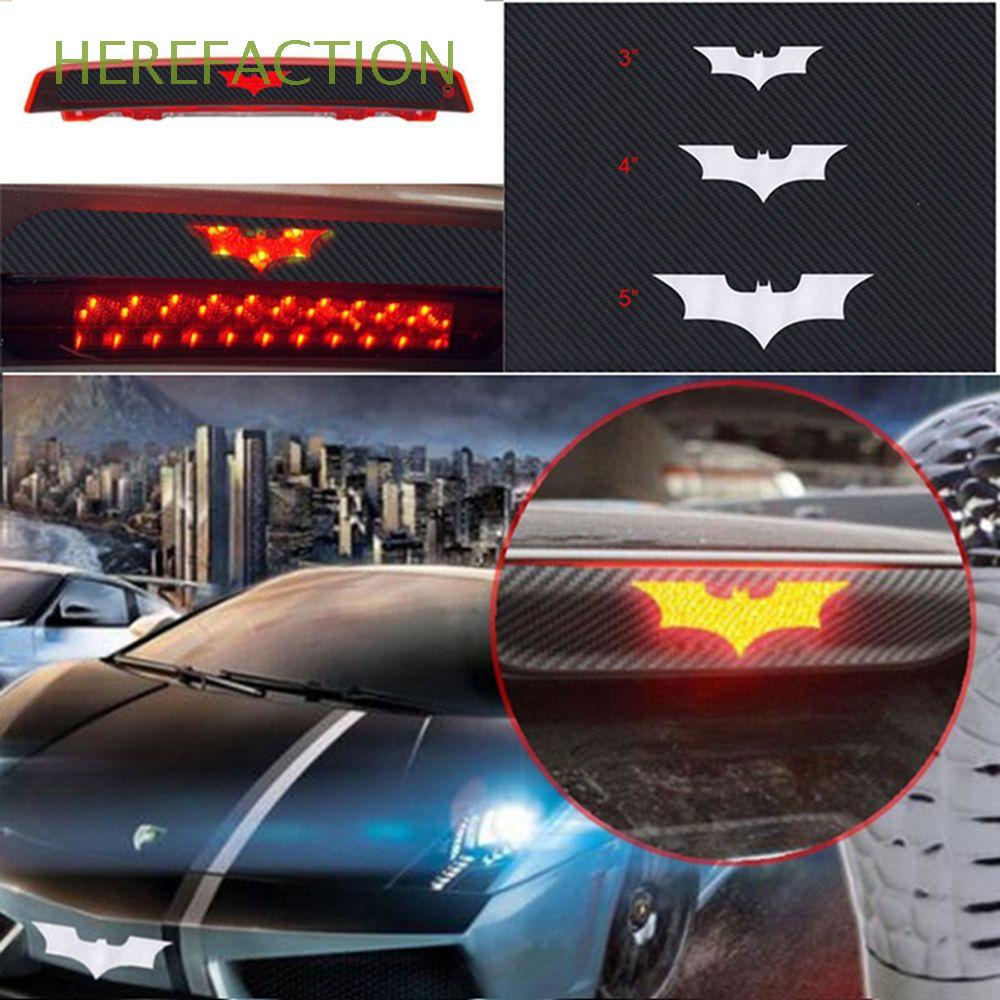 3* 3D Black Batman Carbon Fiber Brake Tail Light Vinyl Sticker Decal Dark Knight 