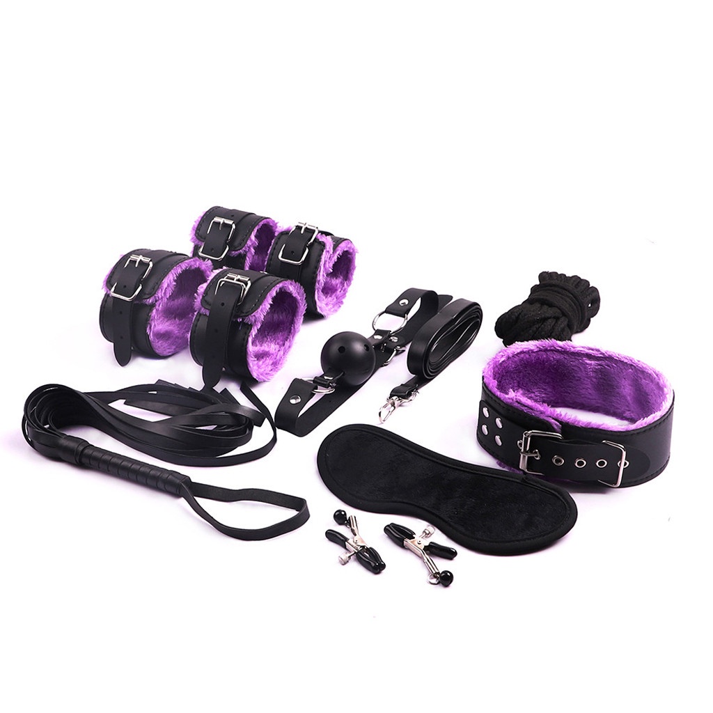 Zmzma Sm Game Suit Adult Handcuffs Ball Whip Kit Bondage Set Couple Sex Toys 8pcs Shopee Polska 