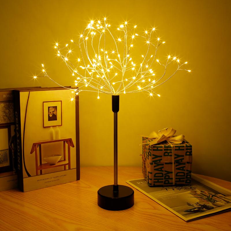 120 Leds Branch Tree Lights Usb Cable, Battery Operated Table Lamp With Remote Control