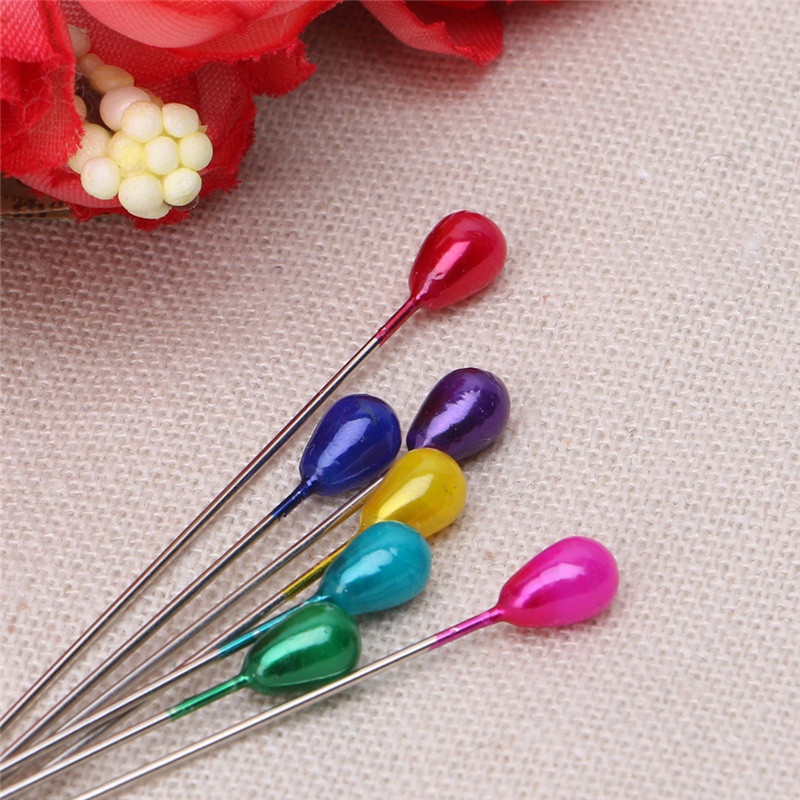 144Pcs Colorful Pearl Head Dressmaking Pins Weddings Corsage Florists Sewing Pin 