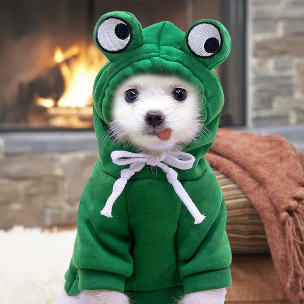 Spending prevent Perioperative period Ciepłe ubrania zimowe dla psów Śliczne żaby Płaszcz dla psa Bluzy z  kapturem Kostium dla buldoga francuskiego Chihuahua | Shopee Polska