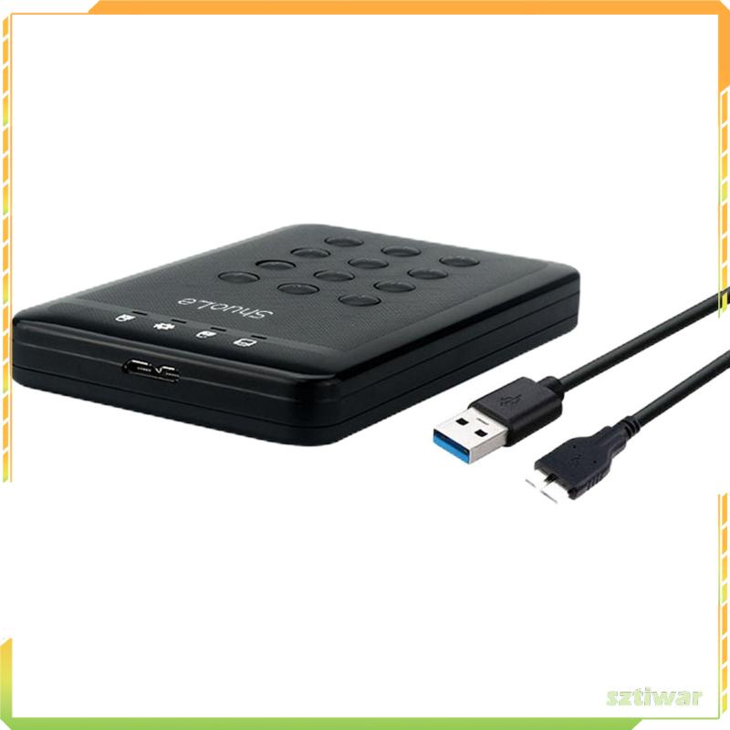 USB 3.0 Hard Drive Enclosure Encrypted SATA HDD Enclosure Portable 2
