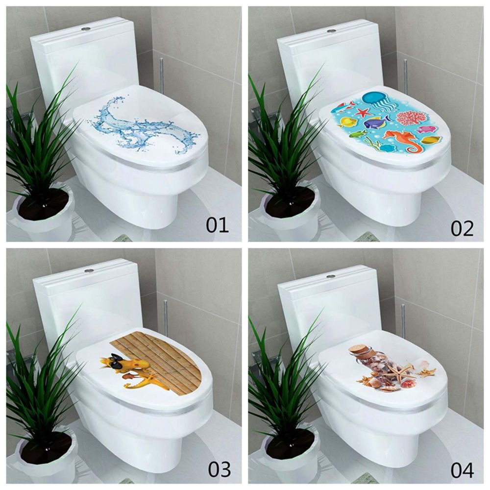 3D Removable Bathroom Decals Decor Smile Toilet Seat Wall Sticker Vinyl Art DIY 