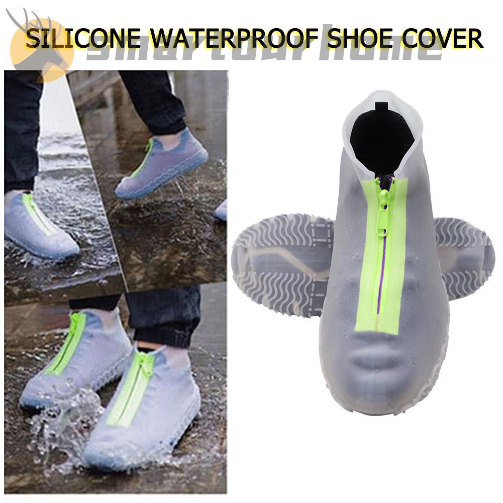 1 Pair Foot Wear Silicone Zipper Accessories Non Slip Shoe Cover Protective 
