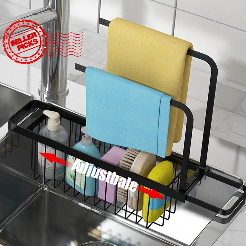 Telescopic Sink Rack Kitchen Storage Shelf Sink Rag Multifunctional