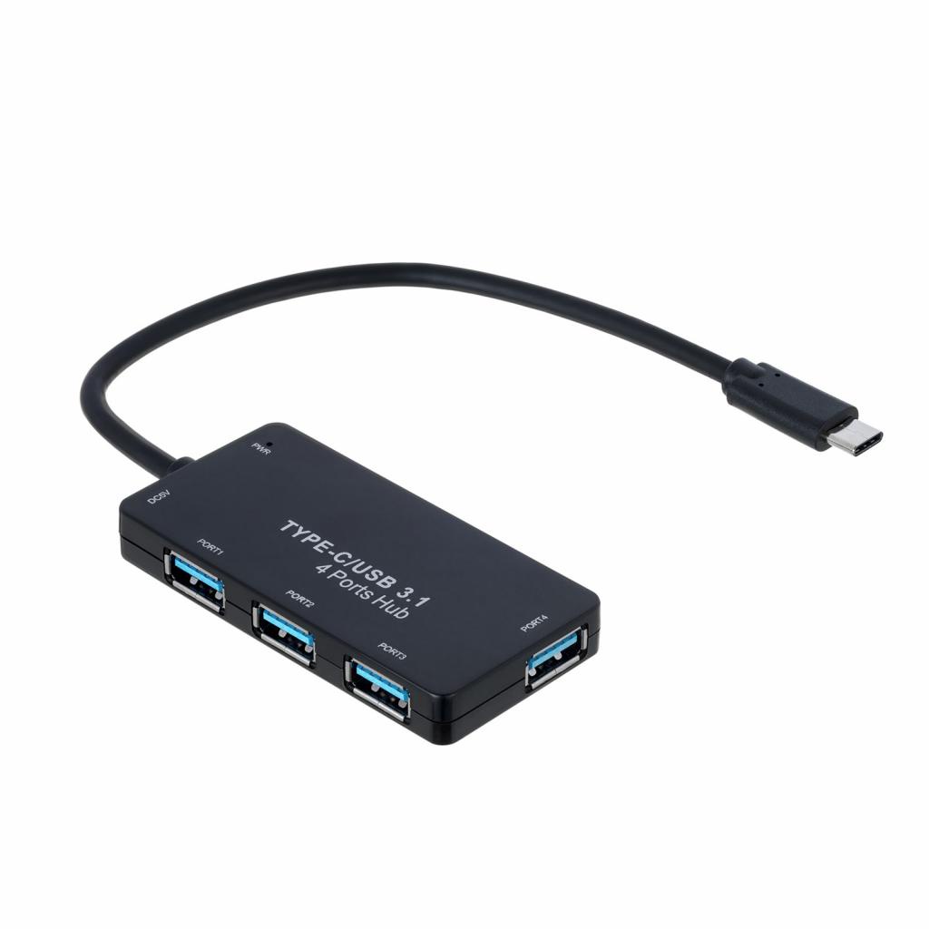 Hub USB Akyga AK-AD-52 aktywny USB type C (m) / 4x USB A (f) ver. 3.1 ...
