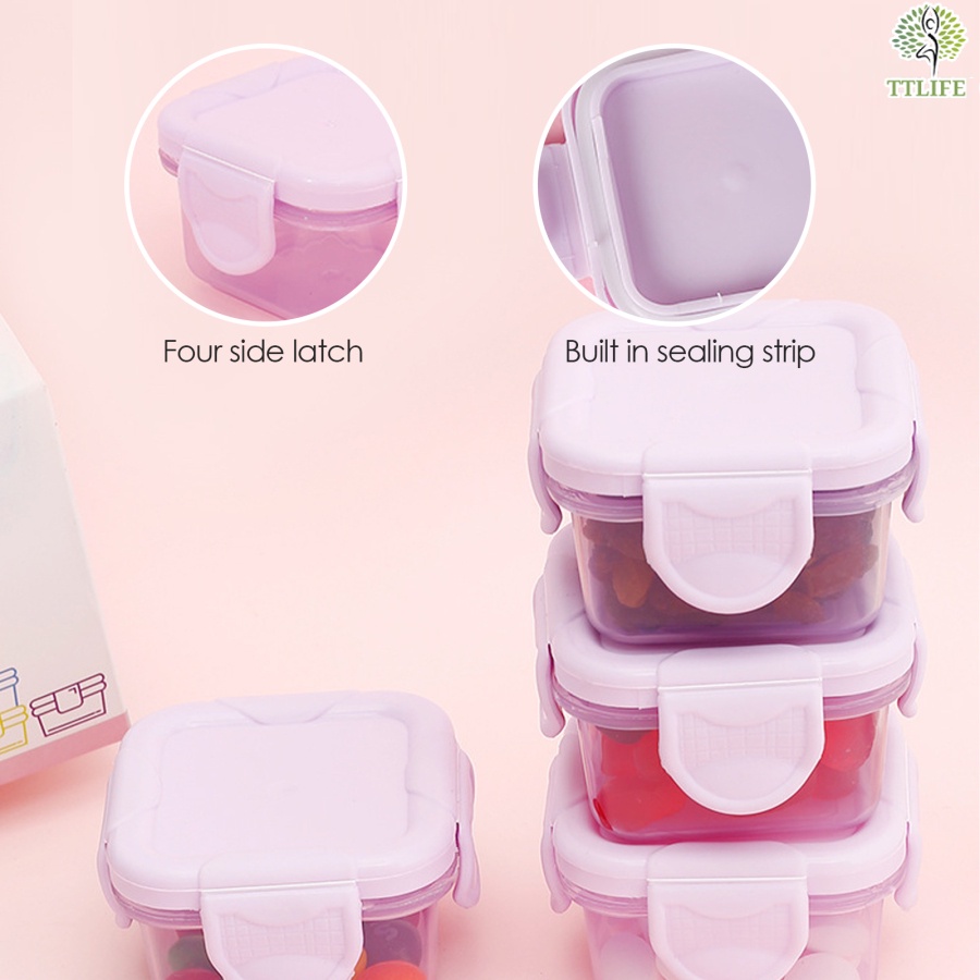 【JJ】Mini Container Set Durable Clear Plastic Food Storage Containers ...