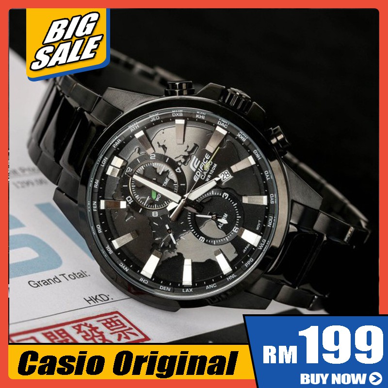 Casio Edifice EFR303 Analog Chronograph Men All Black Business Watc |  Shopee Polska