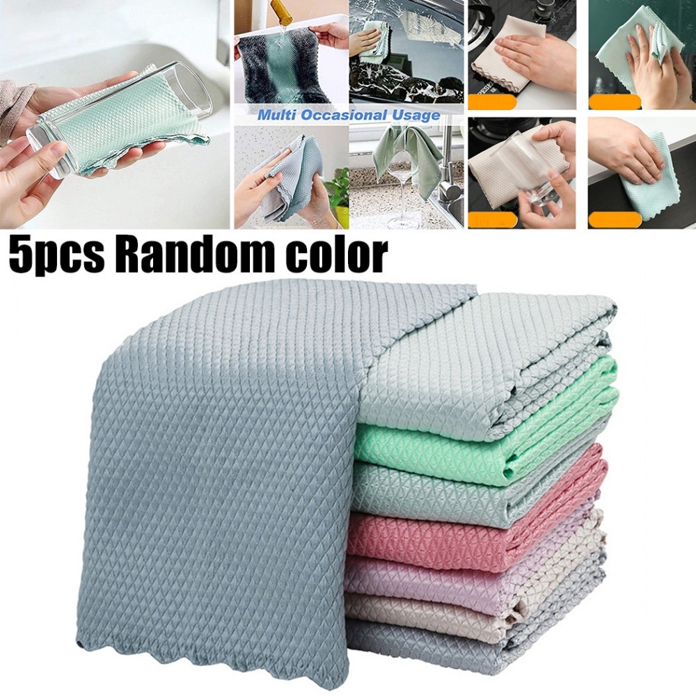 Details about   5X Kitchen Special Fish Scale Wipes for Glass Cleaning Housework Cleaning Cloth 