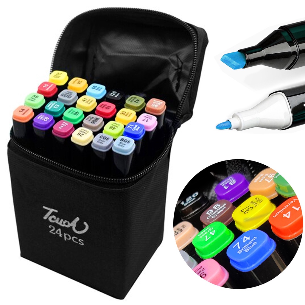 Markery alkoholowe Touch torba zestaw 24 szt dwustronne Shopee Polska