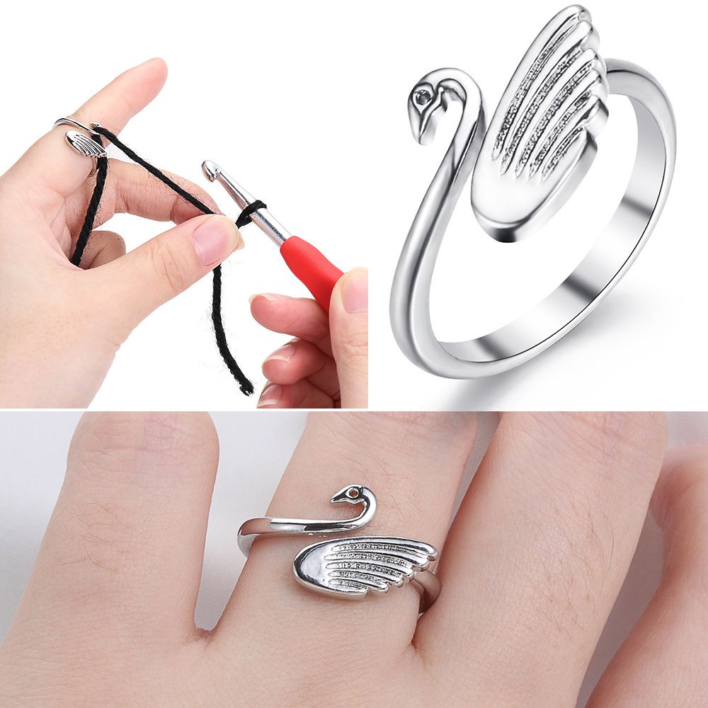 Ring Knitting Tools Finger Wear Thimble Yarn Adjustable-Rings Sewing Accessories