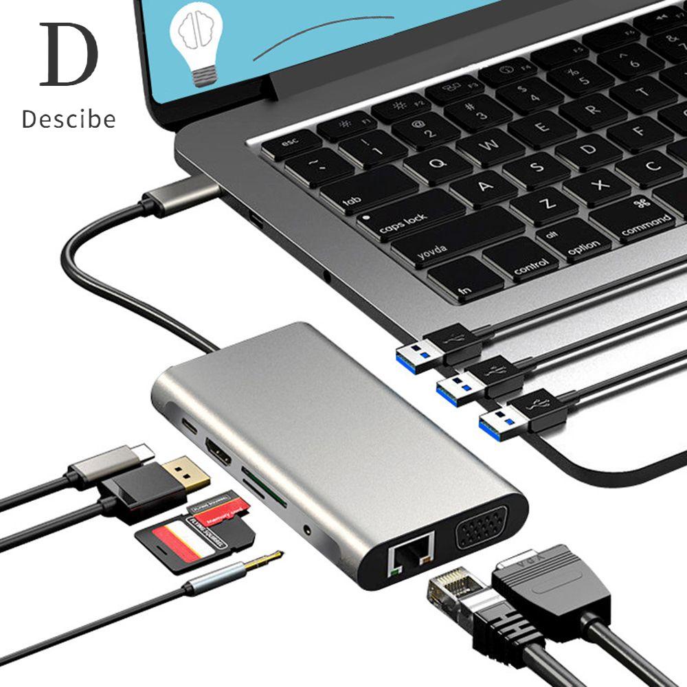 Describe Usb Type C Hub Multiport Adapter Laptop Komputer Stacja Dokuj Ca Vga Adowanie Pd K