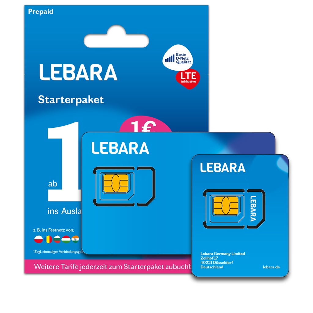 Starter Lebara DE Deutschland Karta SIM Card PrePaid +49 SIM 7.00€ Aktywna  Shopee Polska