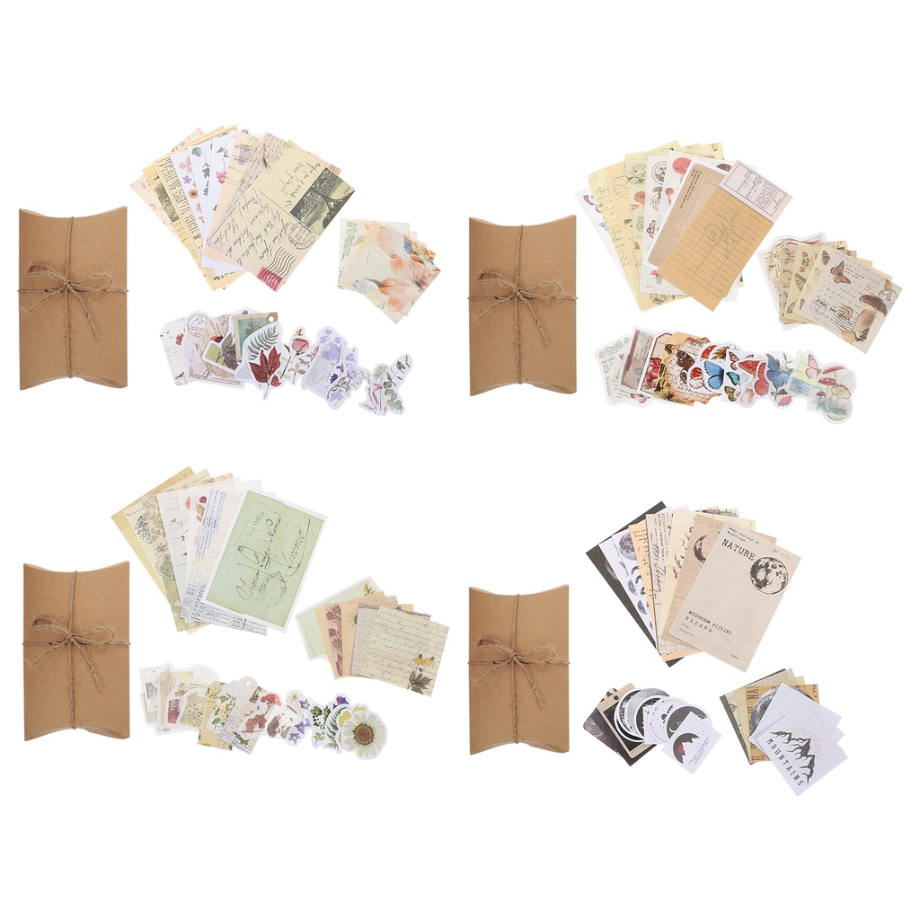 YYZH 4 Sets of Aesthetic Antique Sticker Journaling Sticker Travel