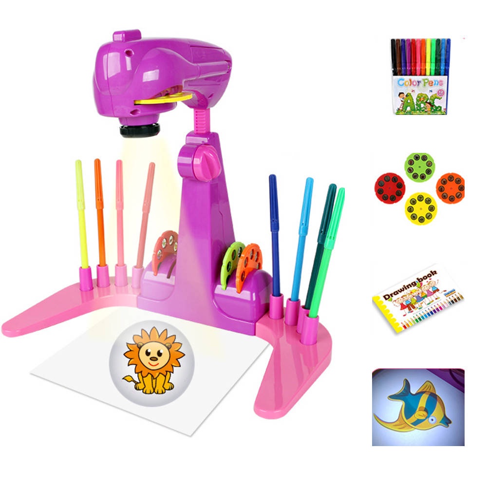 Rzutnik Dla Dzieci Do Rysowania Projektor Rzutnik do Rysowania 32 Slajdy Fioletowy | Shopee Polska