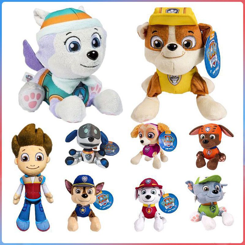 20cm-30cm Cute Paw Patrol Plush Dogs Pup Skye Zuma Stuffed Doll Ryder 